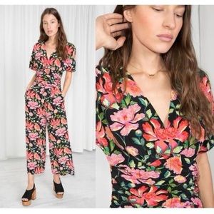 & Other Stories Peony Floral Jumpsuit Dress